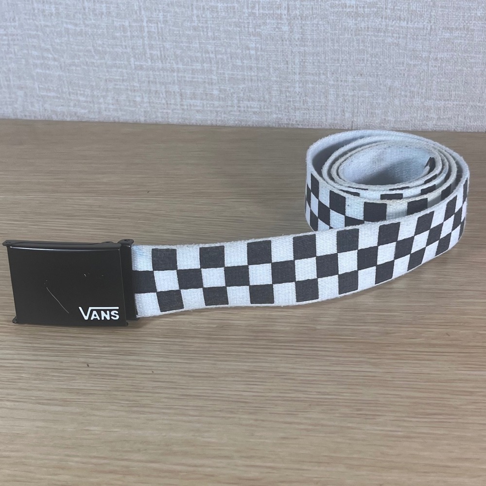 Vans Checkerboard Web Belt Black White One Size Skater Streetwear Accessory